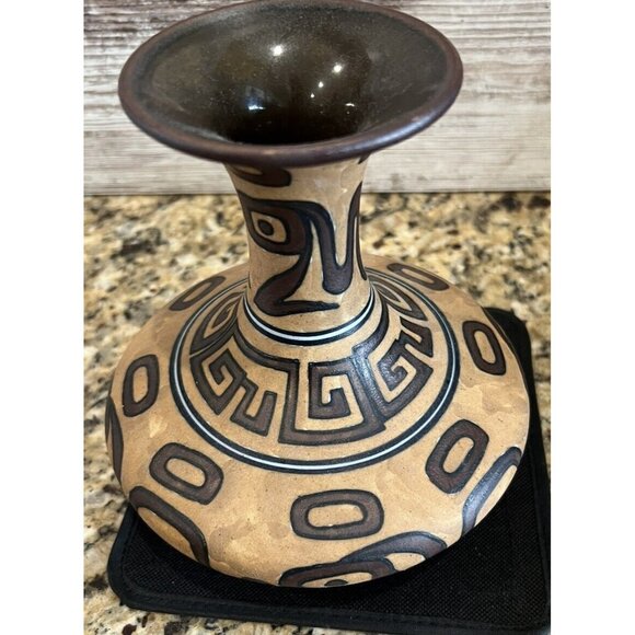 Hand Painted Greek Style Ceramic Pottery Vessel - Picture 3 of 6